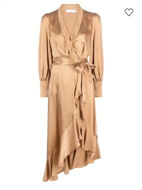 Zimmermann Satin Wrap Midi Dress